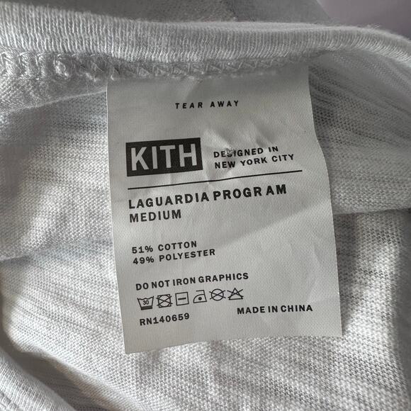 KITH White Graphic Cropped Roll Hem Crewneck T-Shirt Medium - Picture 8 of 8